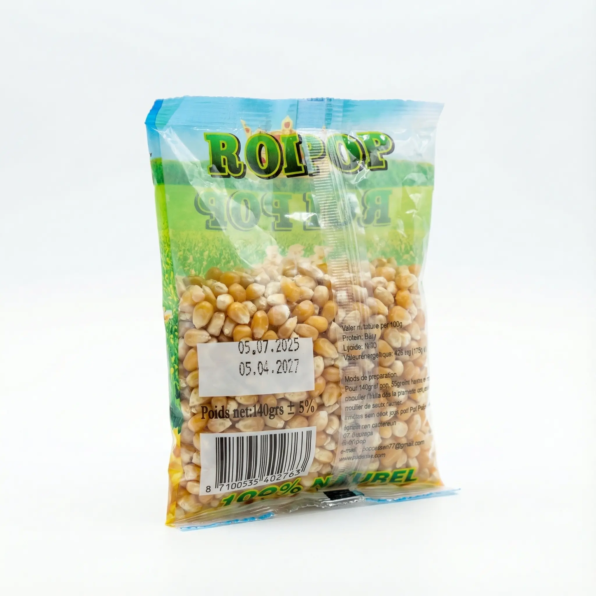 grains de maïs jaunes pour popcorn fait maison